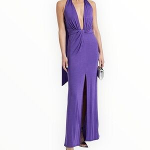 ALICE + OLIVIA Reese Twist-Front Draped Jersey Gown Size 4 NWT